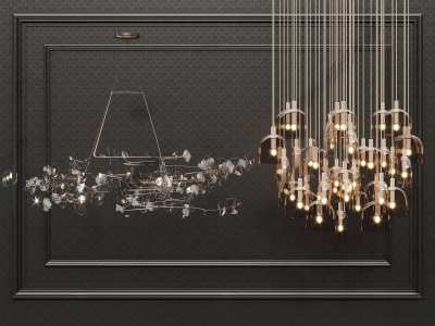 现代水晶灯3D模型下载